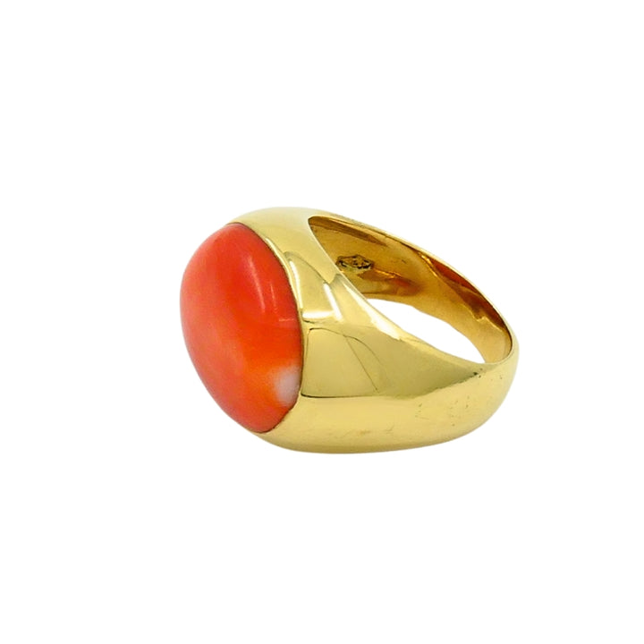 H. Stern Coral Ring 18k Gold Vintage Jewelry