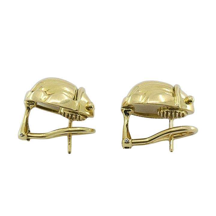 Tiffany & Co. 18k Yellow Gold Scarab Earrings, Circa 1993