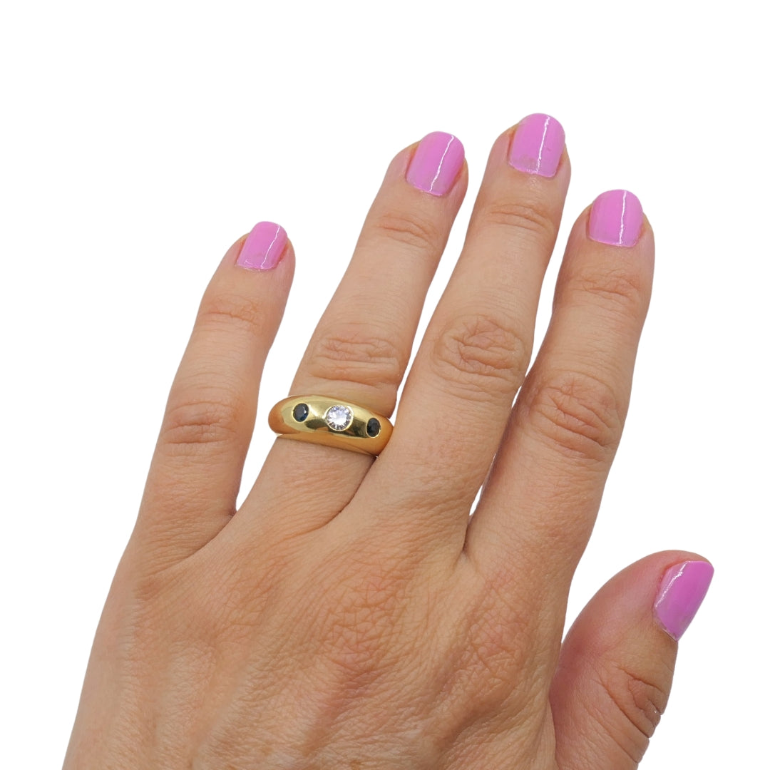 Cartier 18k Gold Diamond Sapphire Daphne Ring