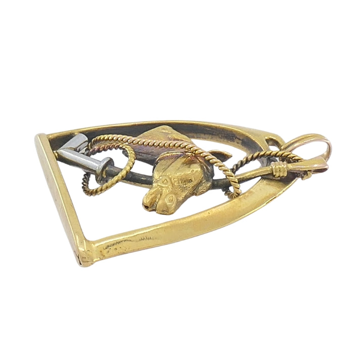 Vintage 14k Gold Horse Head Pendant Equestrian Jewelry