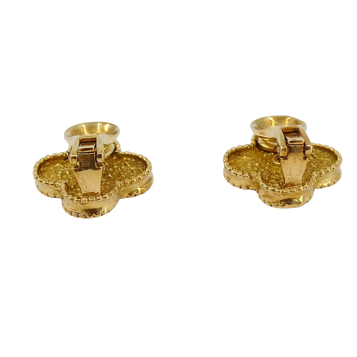 Van Cleef & Arpels Vintage Alhambra Earrings Diamond Gold