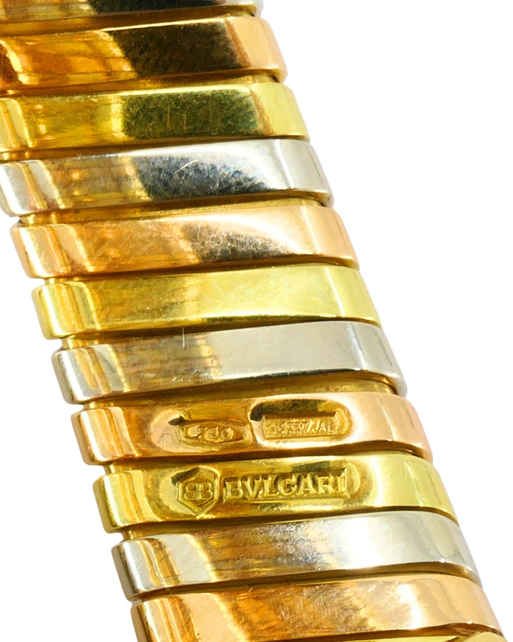 Bvlgari Bulgari BB19 Tubogas Tri-Color Gold Wrap Watch