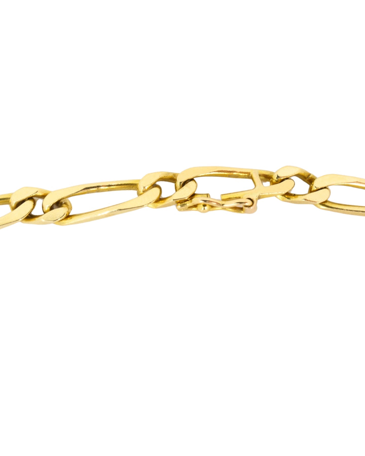 Vintage Chain Necklace French 18k Gold Figaro Link
