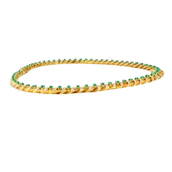Vintage Asprey & Co. Emerald Necklace 18k Gold Diamond