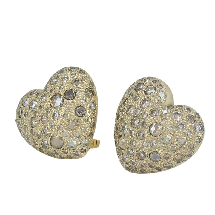 Pomellato Sabbia 18k Gold Diamond Heart Clip Earrings