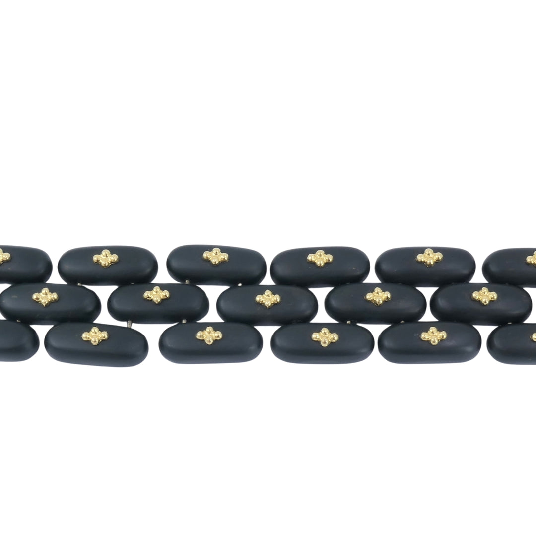 Vintage Angela Cummings Bracelet Gold Black Jade