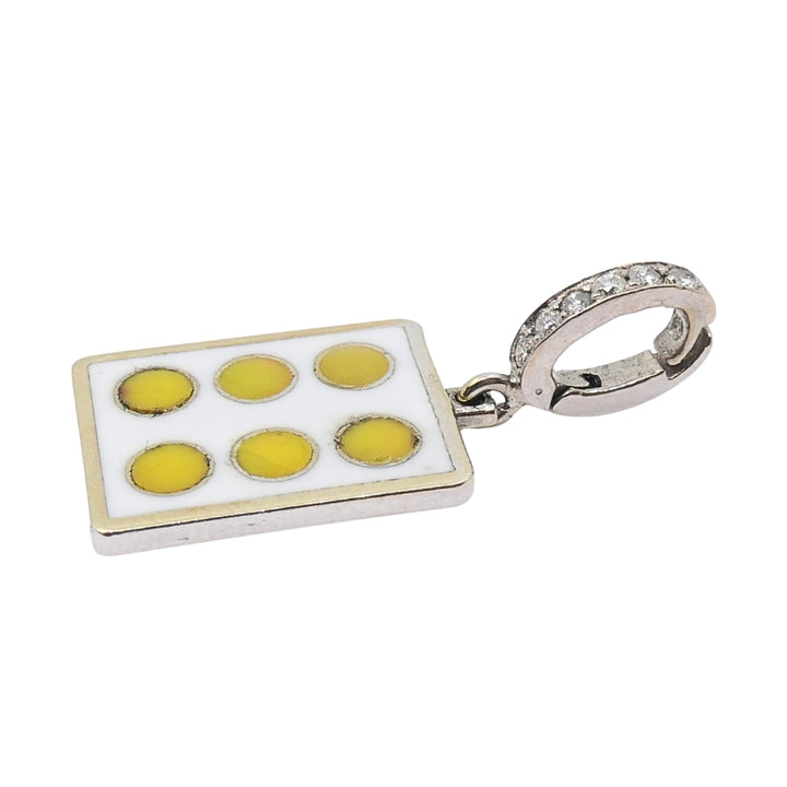 Vintage 12k Gold Domino Six Charm Pavé Diamond Bail