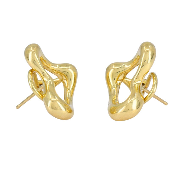 Tiffany & Co. Elsa Peretti Open Heart 18k Yellow Gold Clip Earrings