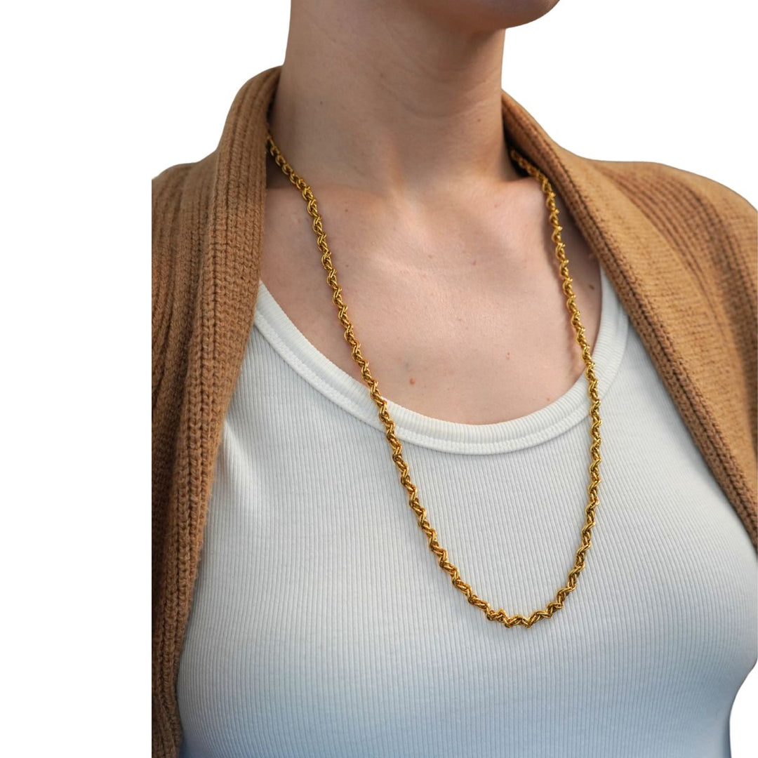 Vintage Tiffany & Co. 18k Gold Rope Chain Necklace