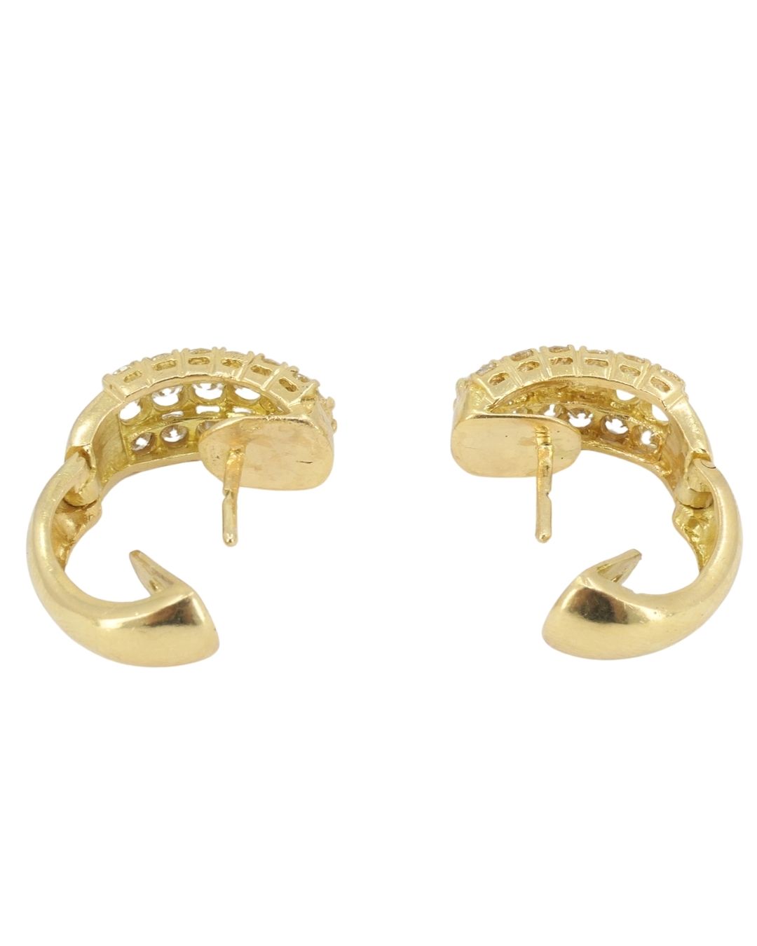 Diamond Earrings Vintage 18k Gold French Jewelry