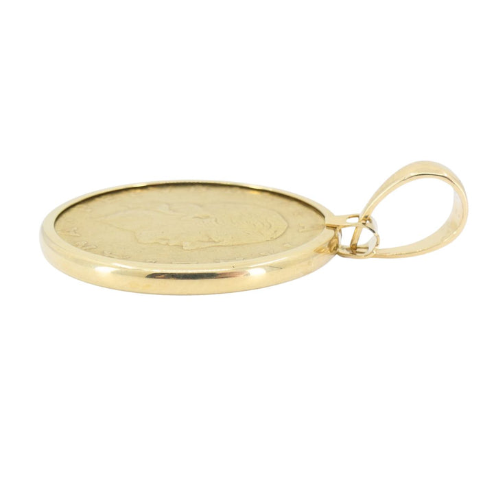 Italian 14k Gold Lire Coin Pendant