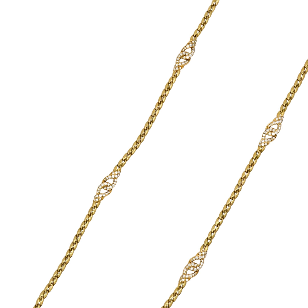 Vintage Boucheron Diamond Necklace 18k Gold Chain France