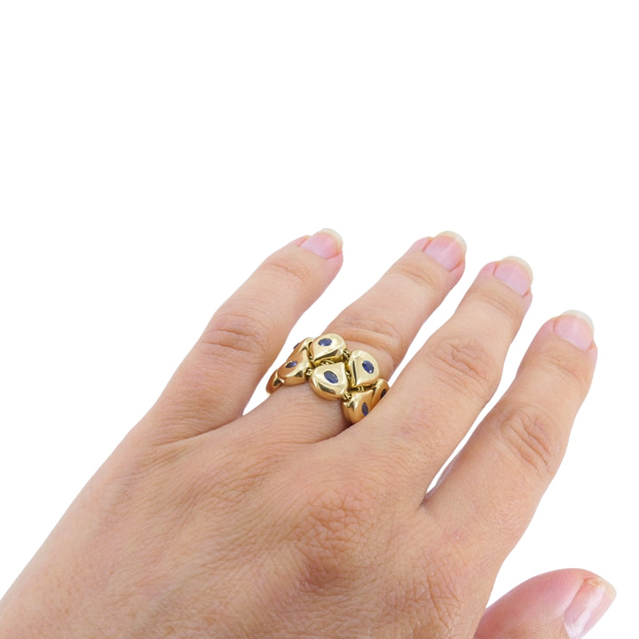 Chaumet Paris Tsouka 18k Gold Flexible Sapphire Teardrop Ring
