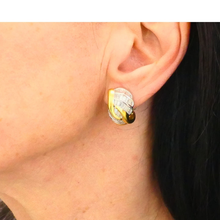 Vintage Luca Carati Diamond Earrings 18k Gold Italian Estate Jewelry
