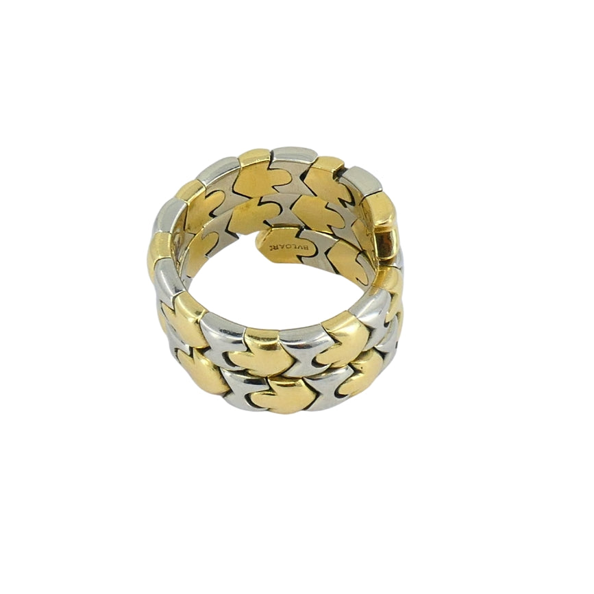 Bvlgari Bulgari Two-Tone Gold Ring Wrap Around 18k