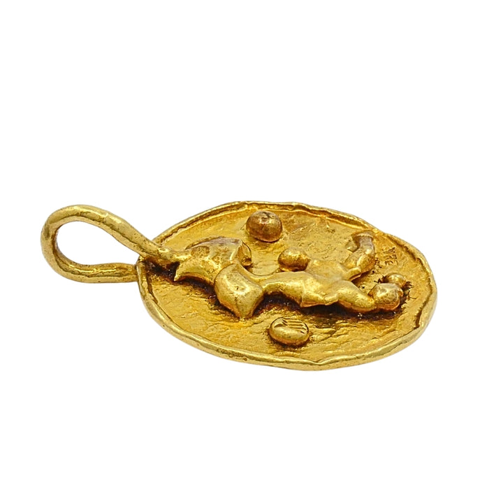 Jean Mahie 22k Gold Sculptural Abstract Pendant