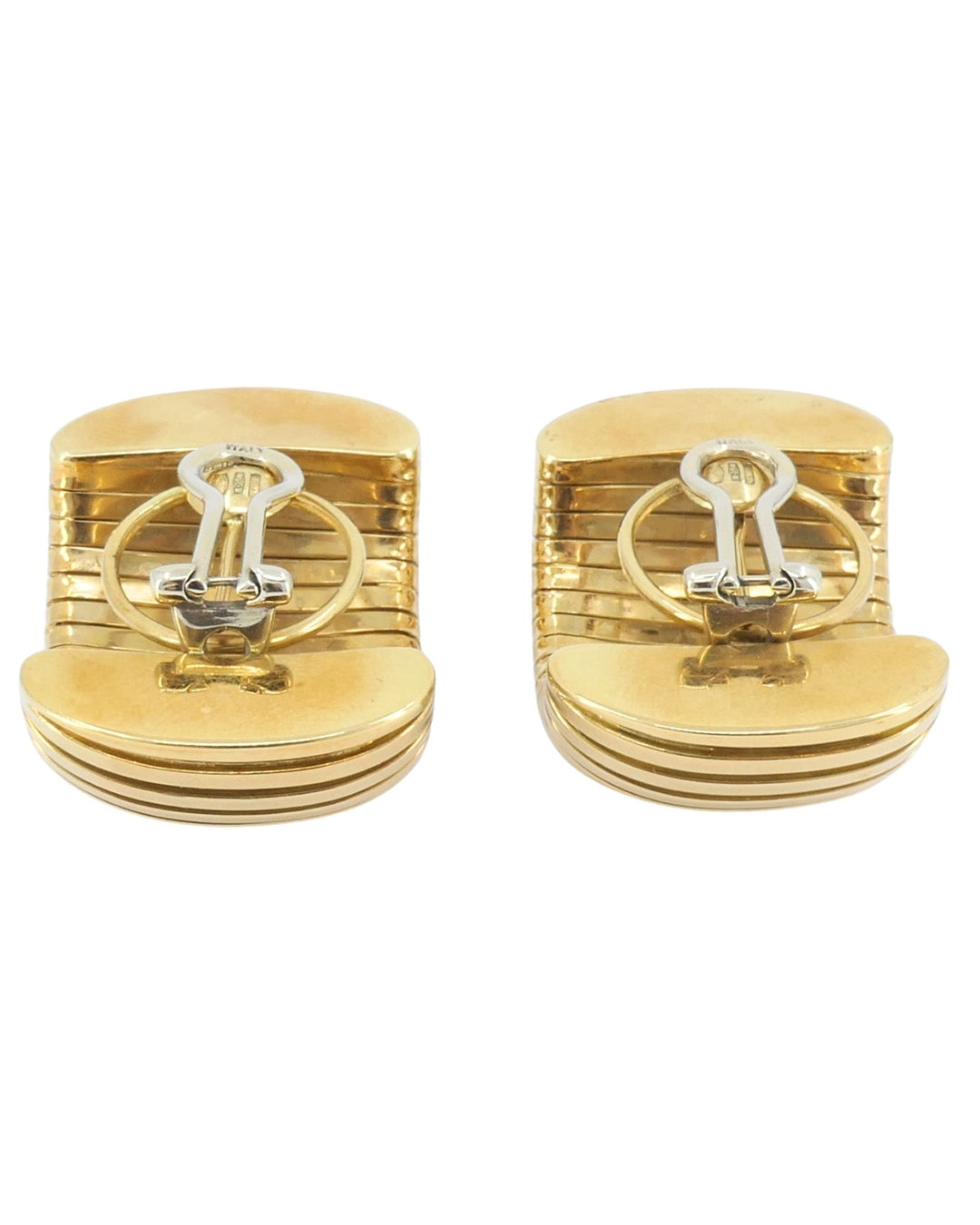 Carlo Weingrill 18k Gold Clip-On Earrings Tubogas Design