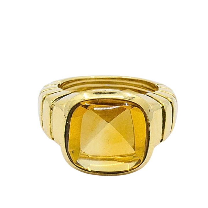 Van Cleef & Arpels 18k Gold "Facade" Citrine Cocktail Ring