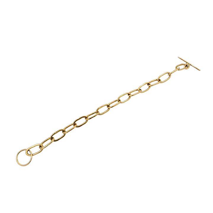 Vintage Chain Link Toggle Bracelet 14k Gold