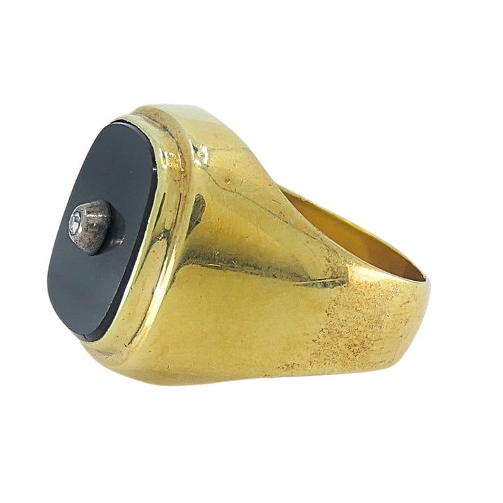 Onyx 14k Gold Men's Vintage Signet Ring
