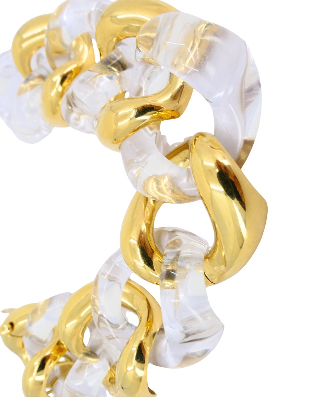 Seaman Schepps Classic Large Link Bracelet 18uk Gold Rock Crystal
