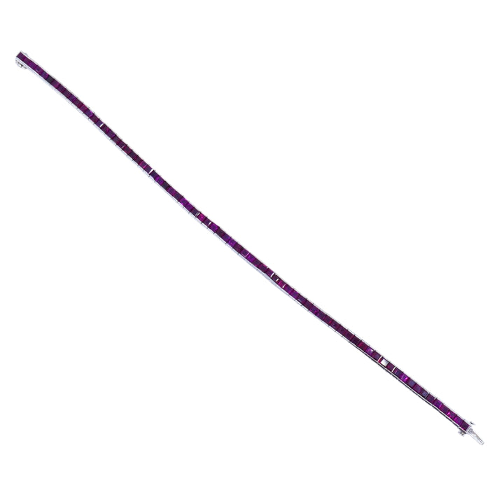 Art Deco Ruby Tennis Bracelet Platinum 