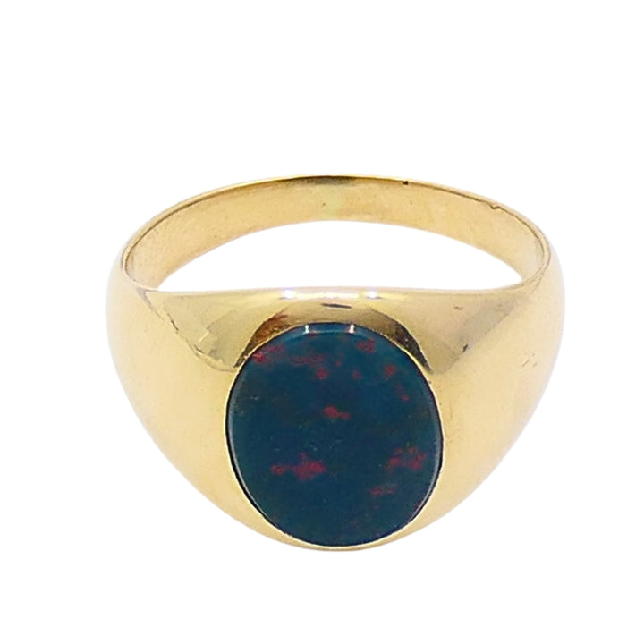 Vintage 14k Gold Bloodstone Signet Ring