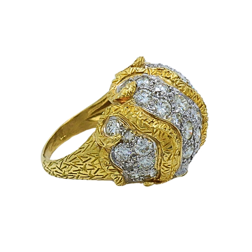 Vintage Diamond Dome Ring 18k Gold