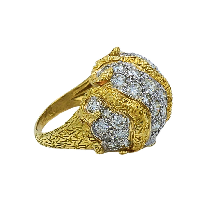 Vintage Diamond Dome Ring 18k Gold