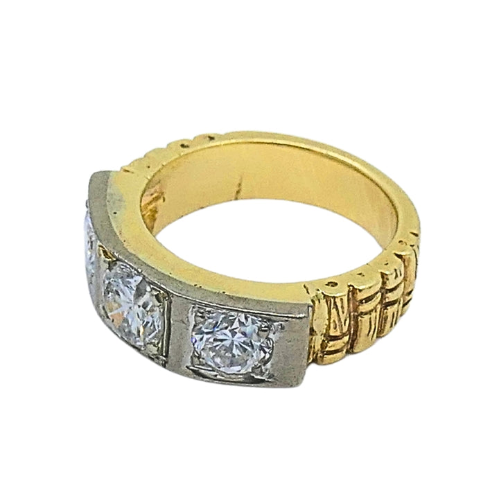 Vintage Three Stone Diamond Ring 14k Gold