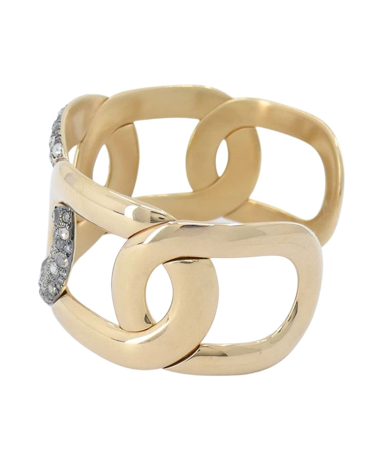 Pomellato Tango 18k Rose Gold Bracelet Brown Diamond Cuff