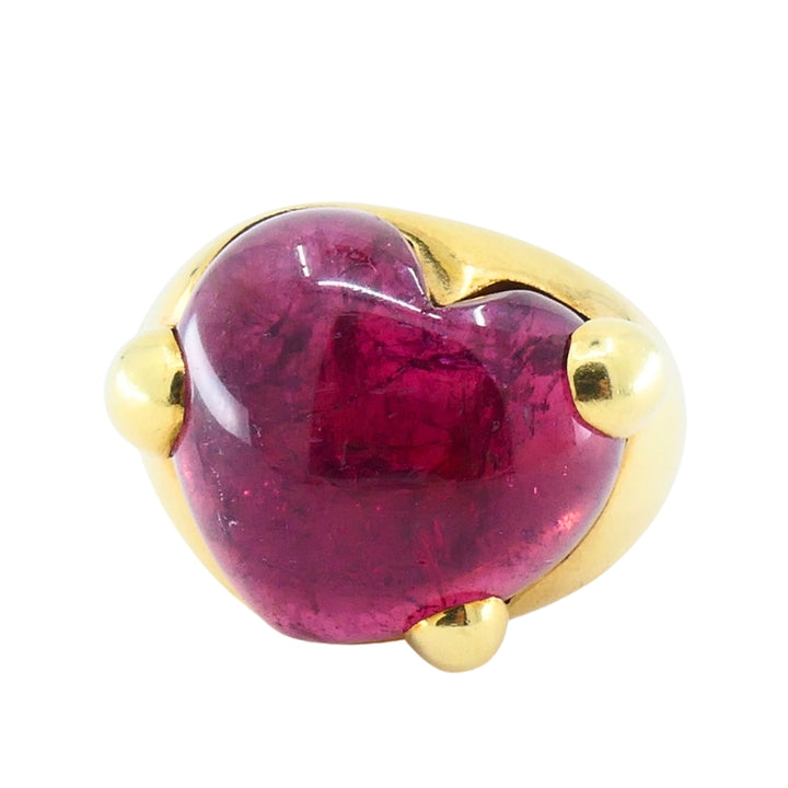 Pomellato 18K Yellow Gold Heart Tourmaline Ring