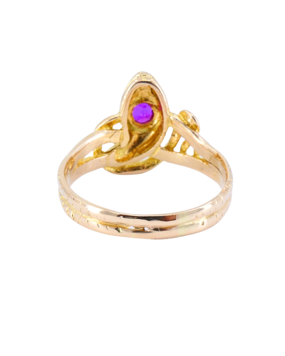 Vintage Snake Ring 14k Gold Ruby Ring Serpent Jewelry