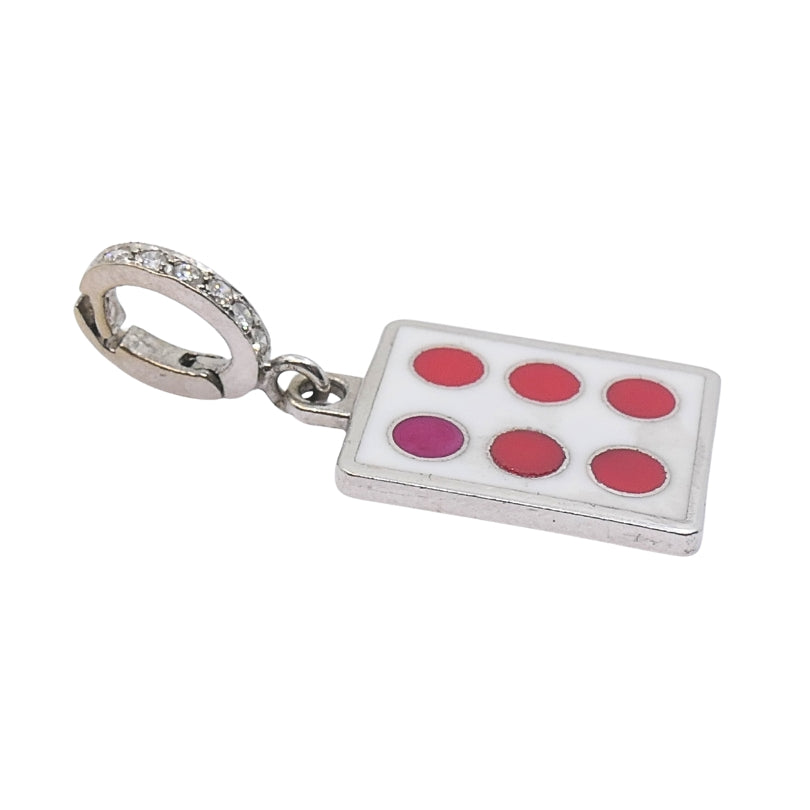 Vintage 12k Gold Domino Six Charm Pavé Diamond Bail