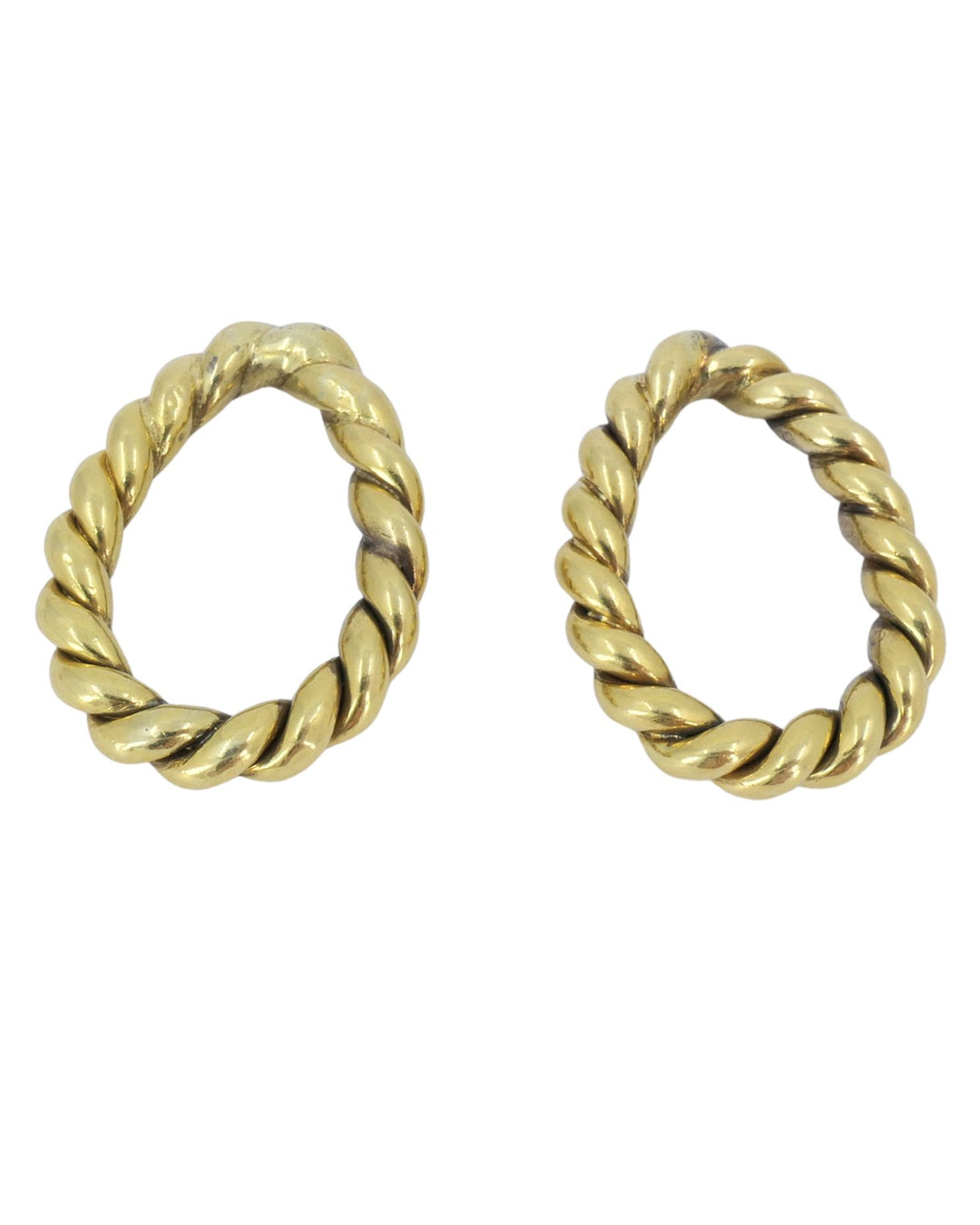 Tiffany & Co. 18k Gold Drop Earrings Rope Design Detachable