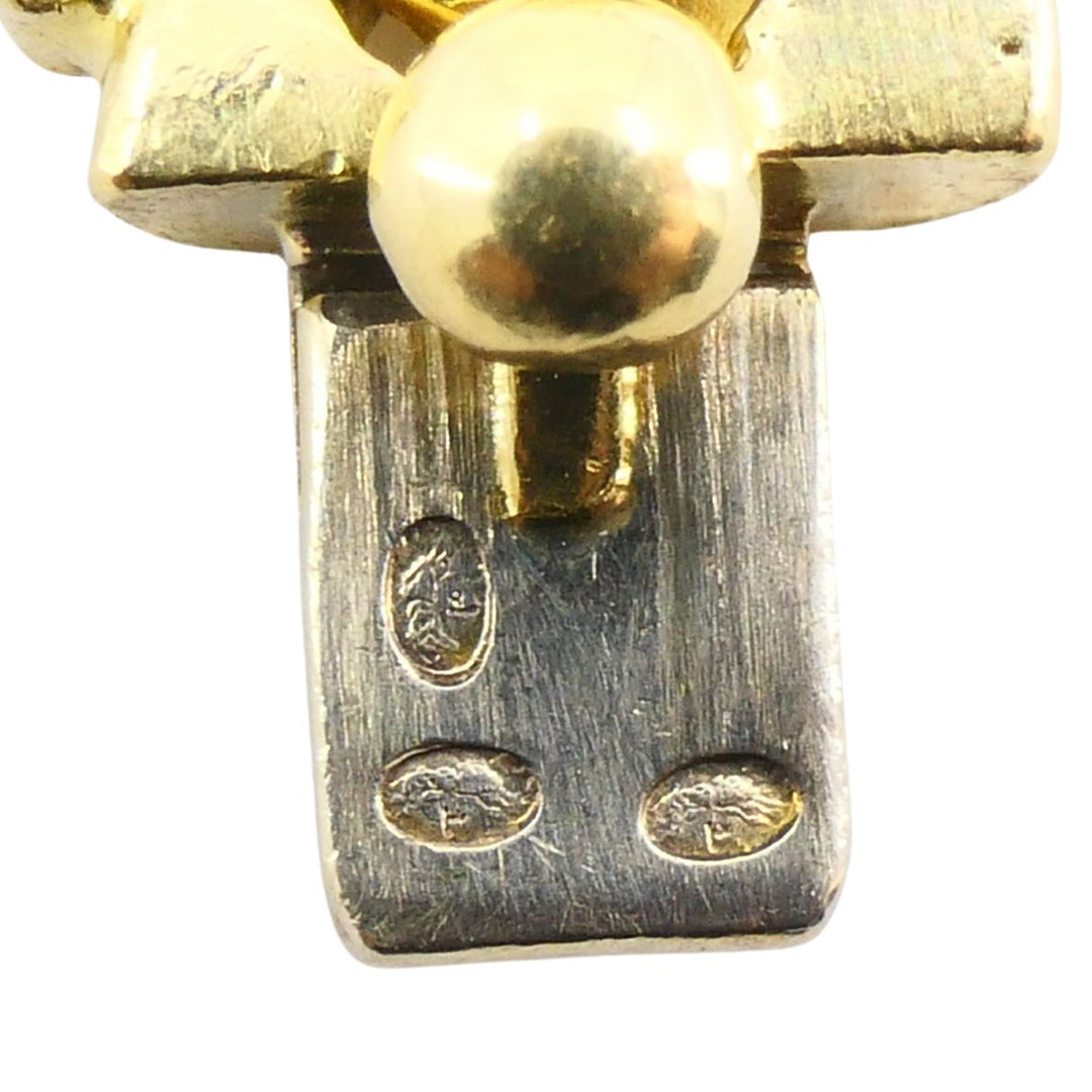 Vintage Bvlgari 18k Gold Monete Bronze Ancient Coin Curblink Bulgari Bracelet