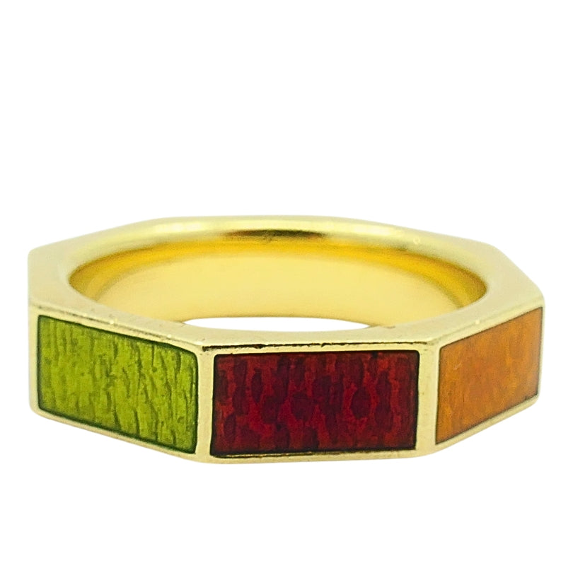 Gucci Ring Vintage Link to Love 18k Gold Enamel