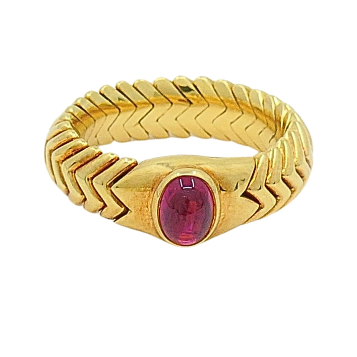 Bvlgari  Spiga 18K Gold Tourmaline Ring