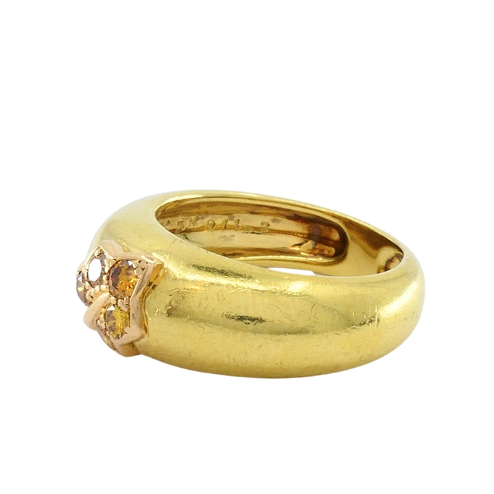 Van Cleef & Arpels 18k Gold Diamond Leaf Motif Ring