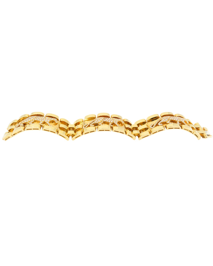 Cartier Walking Panthere Bracelet Mahango Diamond Gold Bracelet