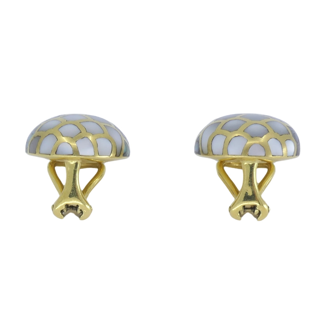 Angela Cummings 18k Gold Abalone Shell Clip On Earrings