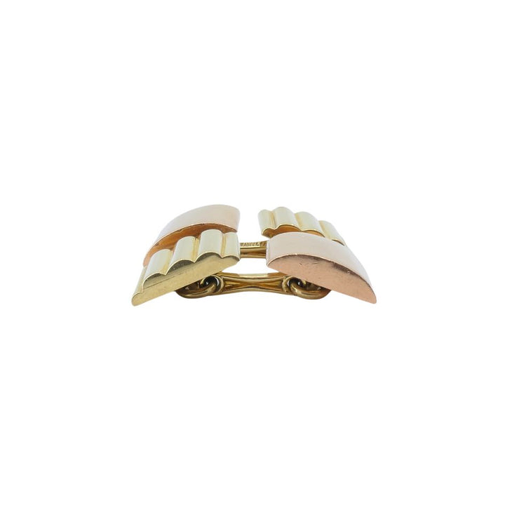 1940s Tiffany & Co. 14k Yellow & Rose Gold Cuff Links