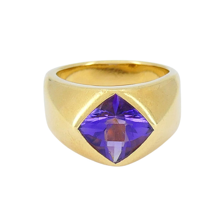 Vintage French 18k Gold Amethyst Ring