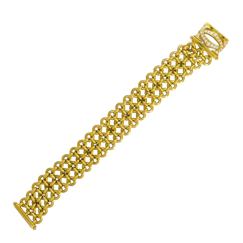 Cartier Double C Penelope Bracelet 18k Gold Diamond Link Bracelet