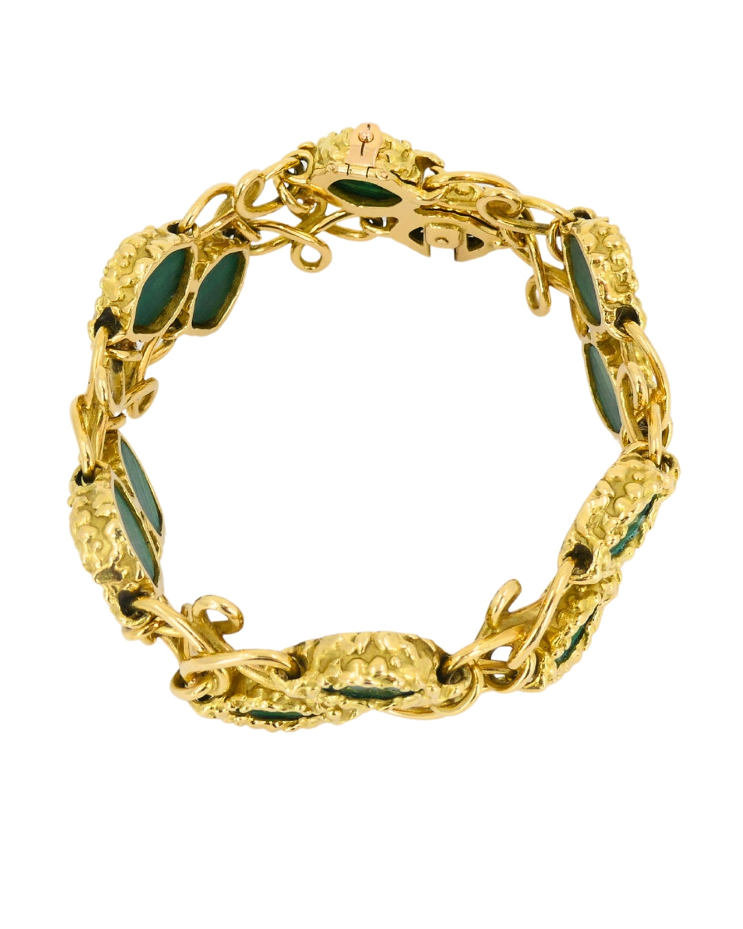 Vintage Malachite Bracelet Attributed to Mauboussin Paris 18k Gold