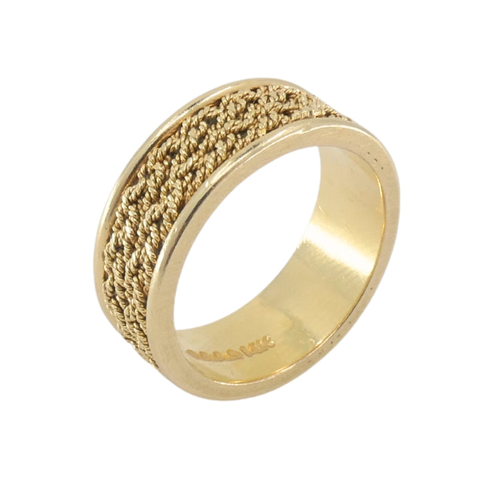 14k Woven Gold Ring Vintage Band Ring