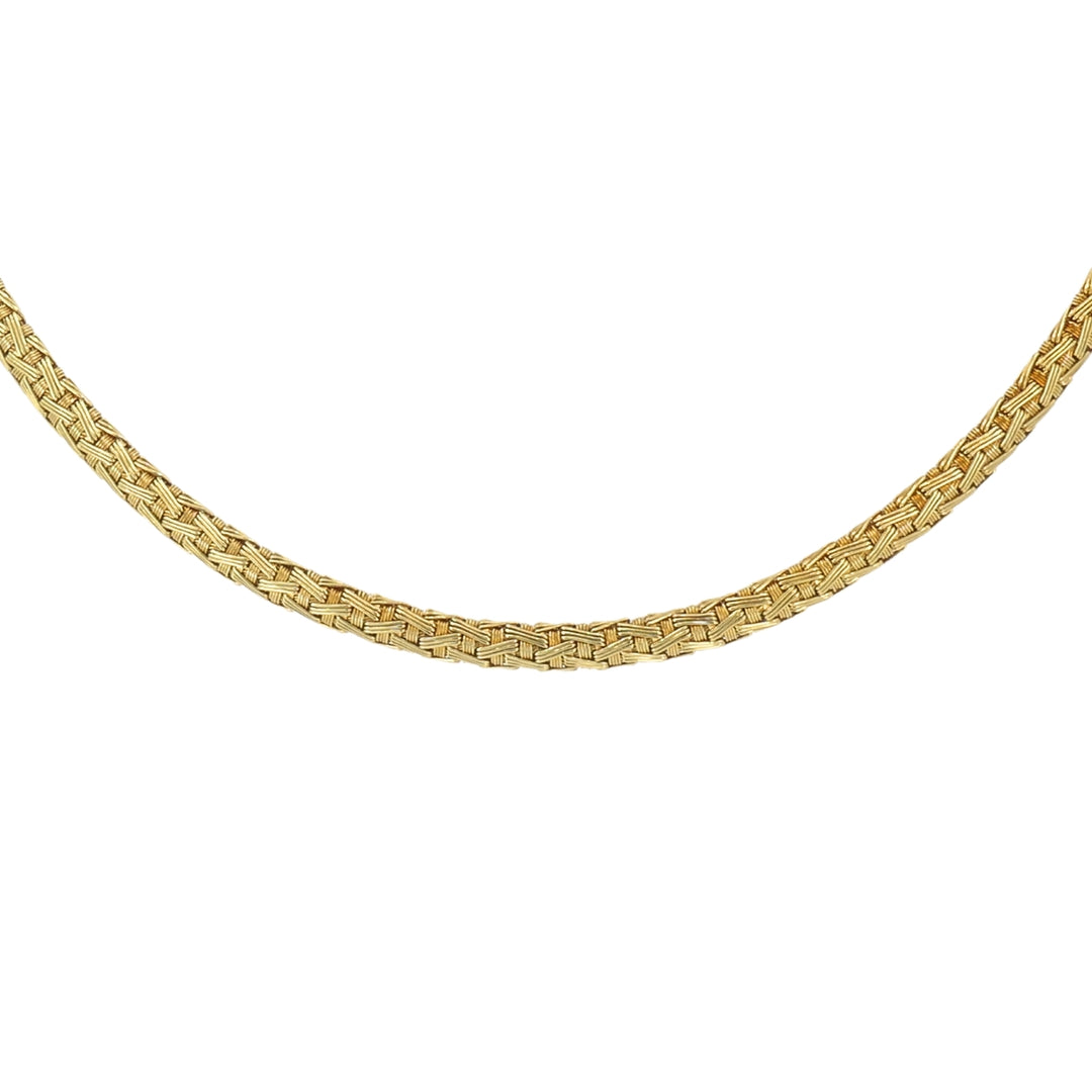 Herco Italian 14k Gold Collar Necklace Woven Design