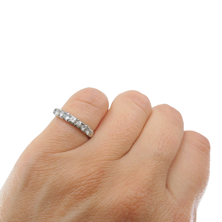 Vintage 12k Gold Diamond Ring Seven-Stone Band