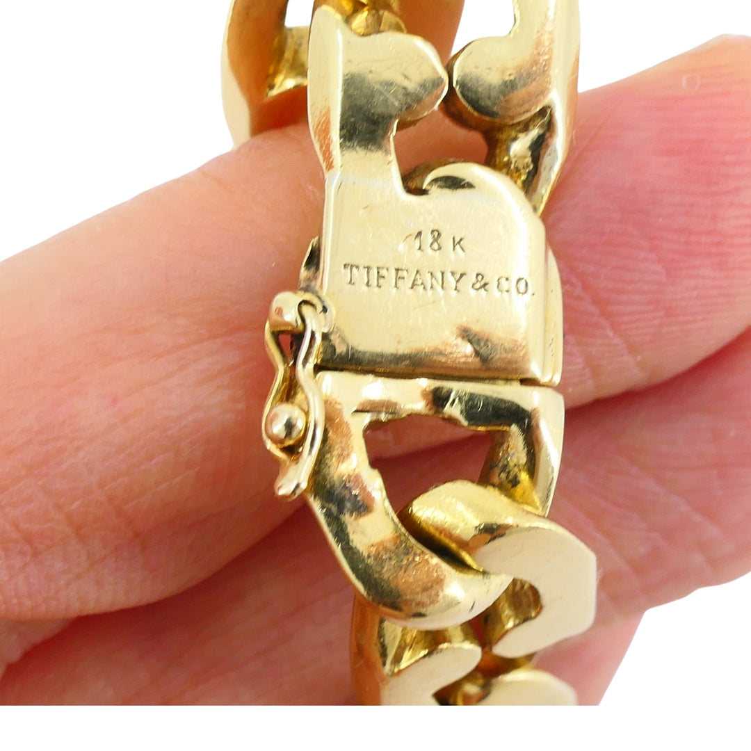 Vintage Tiffany & Co. 18k Gold Chain Bracelet Flat Link