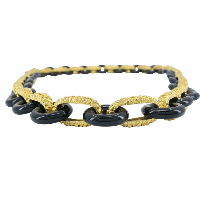 Vintage Tiffany & Co. 18k Gold Onyx Necklace